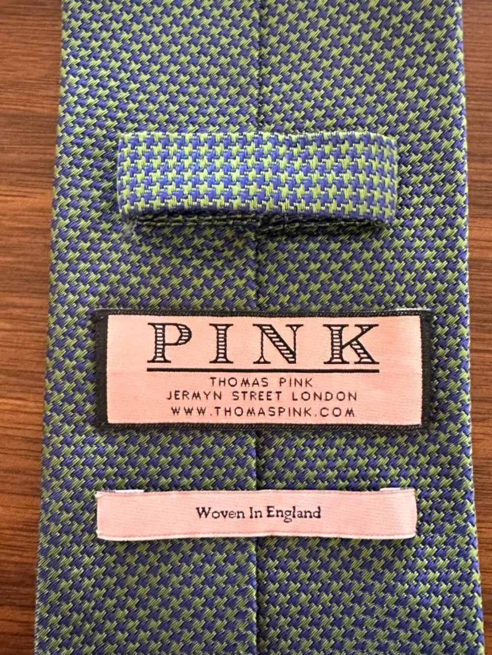 Thomas Pink Blue Green Woven Silk Tie